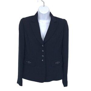 Tahari  Navy Blue 4 Button Women's Blazer Size 2 Petite